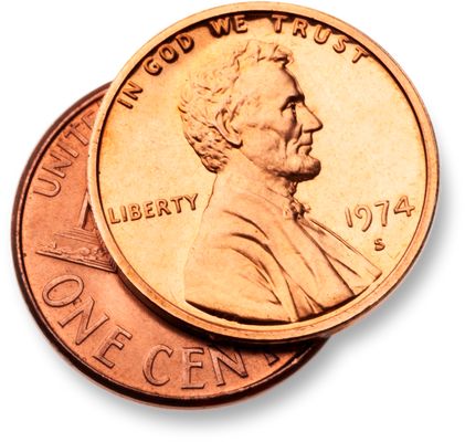 Isolated Two Pennies